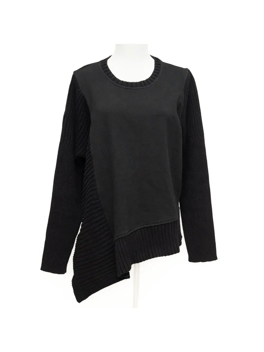 Athleta Black Bayridge OVERSIZE Asymmetrical Sweater Sweatshirt Size XS
